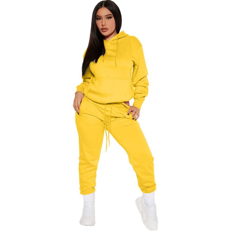 Ensemble de lounge pour femmes en deux parties avec sweat à capuche et pantalon de jogging taille haute en doux French Terry Echo Archiv