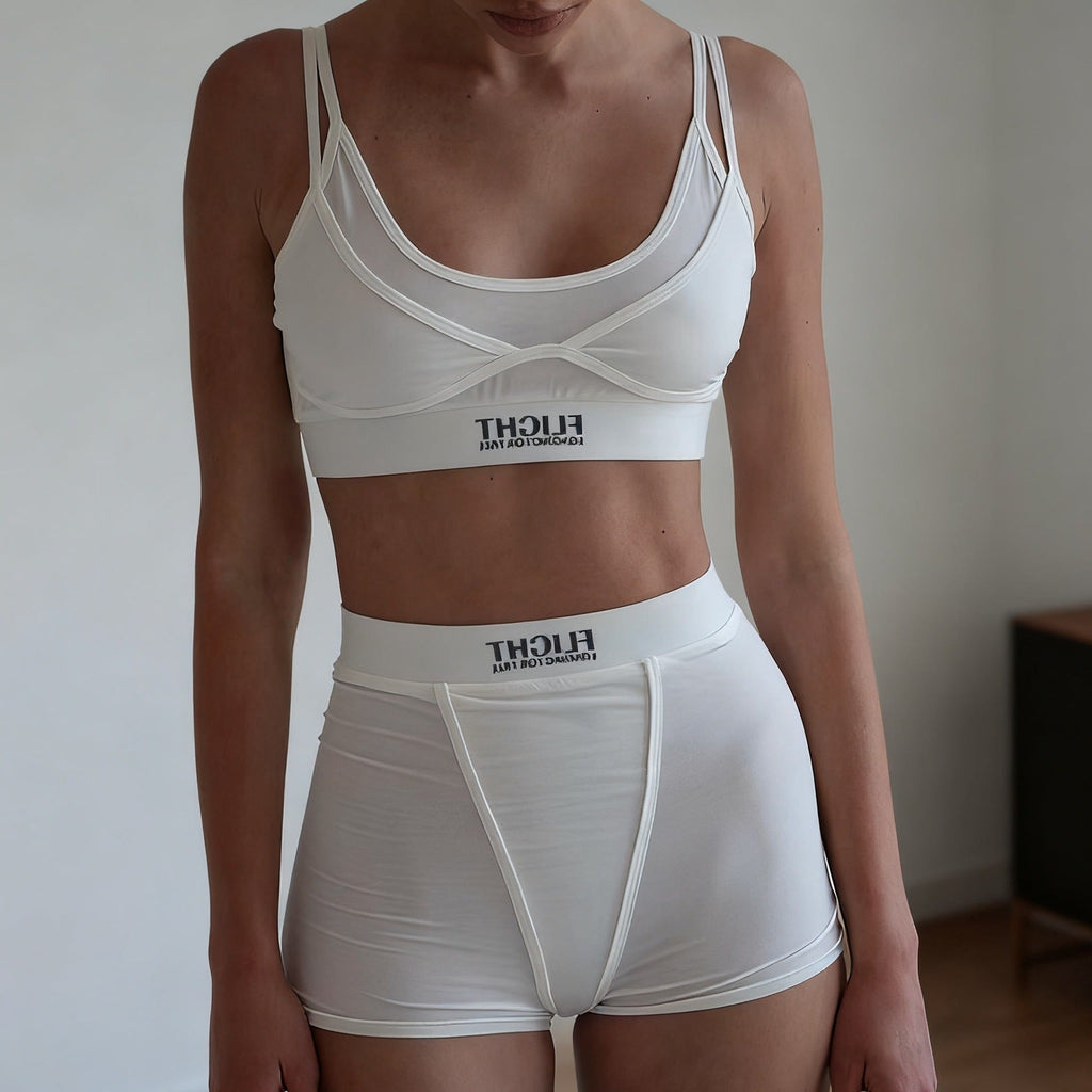 Ensemble de lingerie sportive pour femmes avec crop-top tendance et shorts confortables R&B