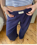 Pantalons de loisirs pour femmes, taille haute, longueur cheville, en mélange de coton doux avec taille élastique Echoarchiv