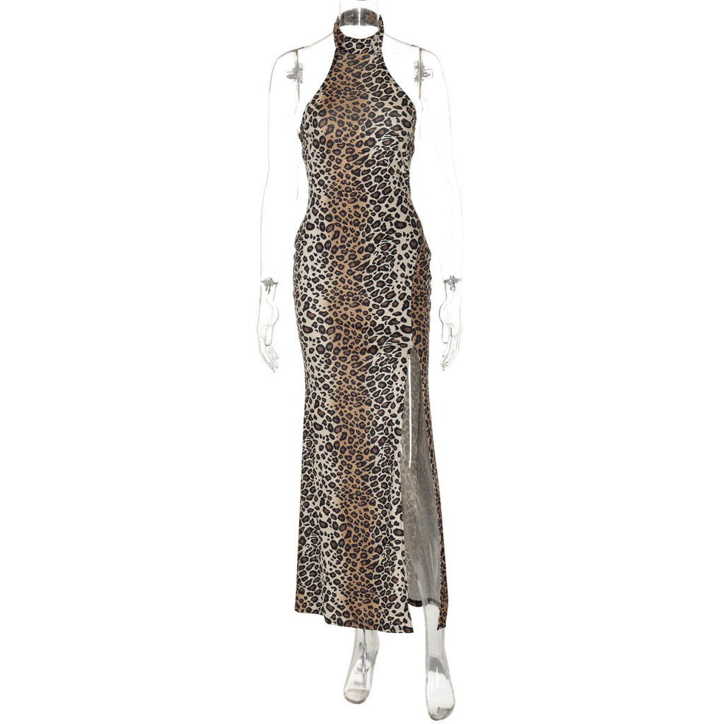 Robe maxi femme avec design décolleté et fente décorative Heidi-Mode