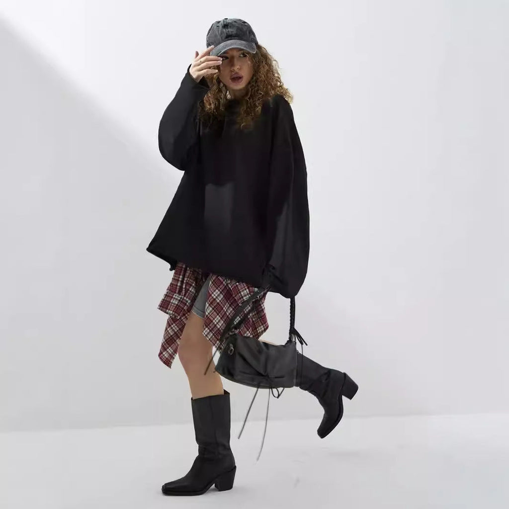 Sweatshirt ample pour femmes avec col rond et coupe oversize allongée Echo Archive