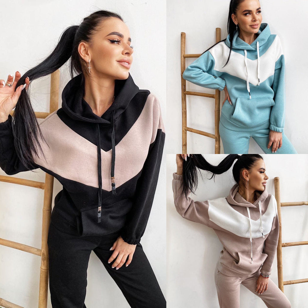 Ensemble de loungewear pour femmes en deux pièces avec sweat à capuche Chevron et jogging tapered Echo Archive