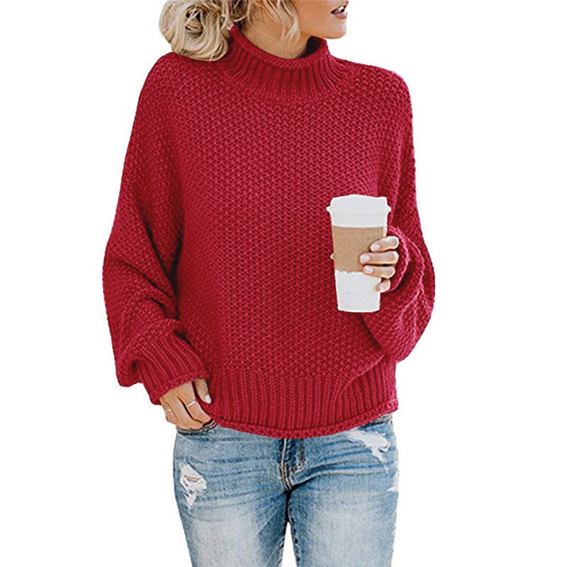 Pull à col roulé en grosse maille pour femmes avec coupe oversize et motif rayé bloc Echo Archiv