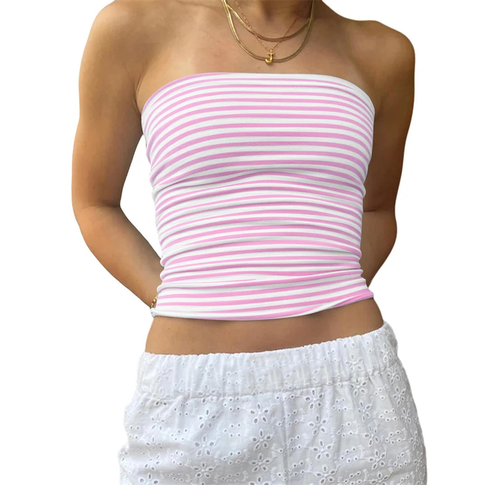 Haut bustier pour femmes avec de fines rayures Heidi-Mode
