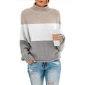 Pull à col roulé en grosse maille pour femmes avec coupe oversize et motif rayé bloc Echo Archiv