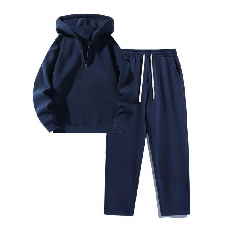 Ensemble de détente pour femmes avec demi-zip court, grande capuche et jogging taille haute tapered Echo Archiv