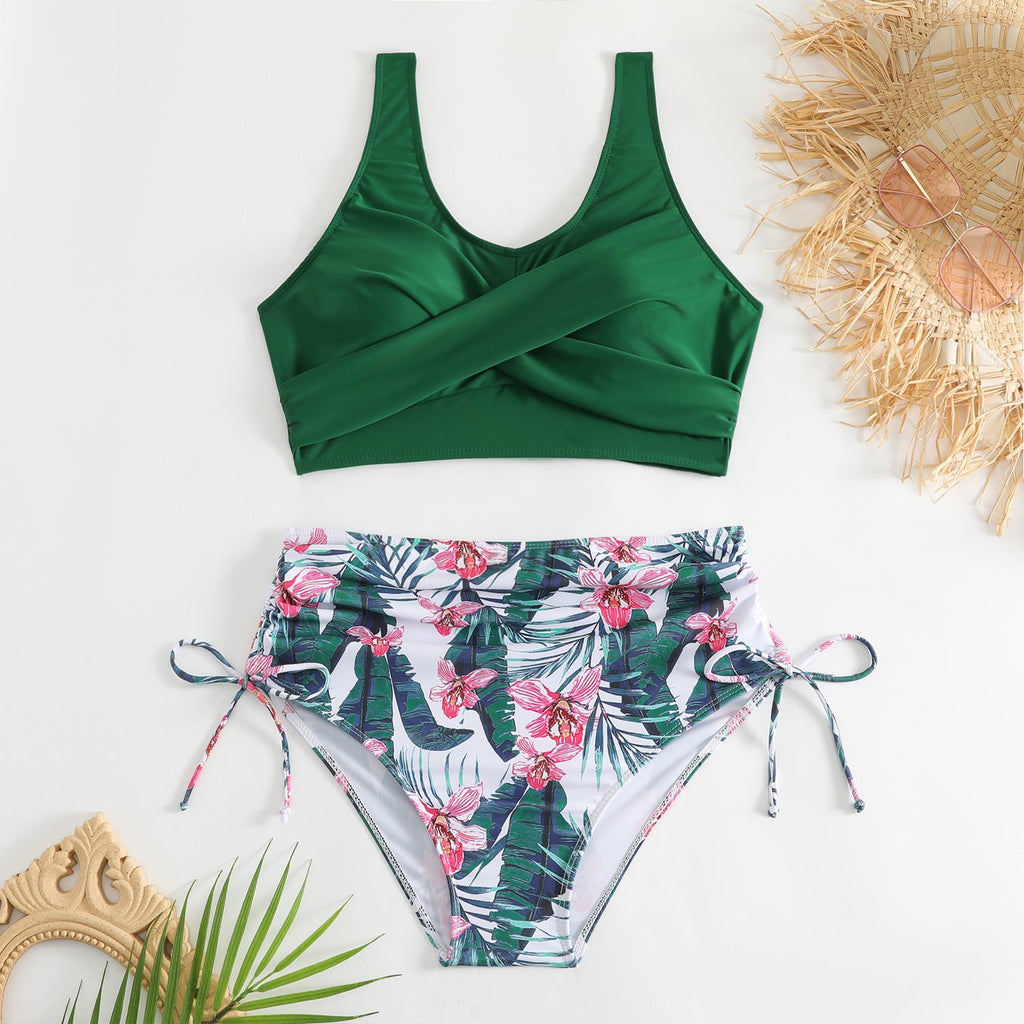 Ensemble de bikini taille haute pour femmes avec bretelles réglables R&B