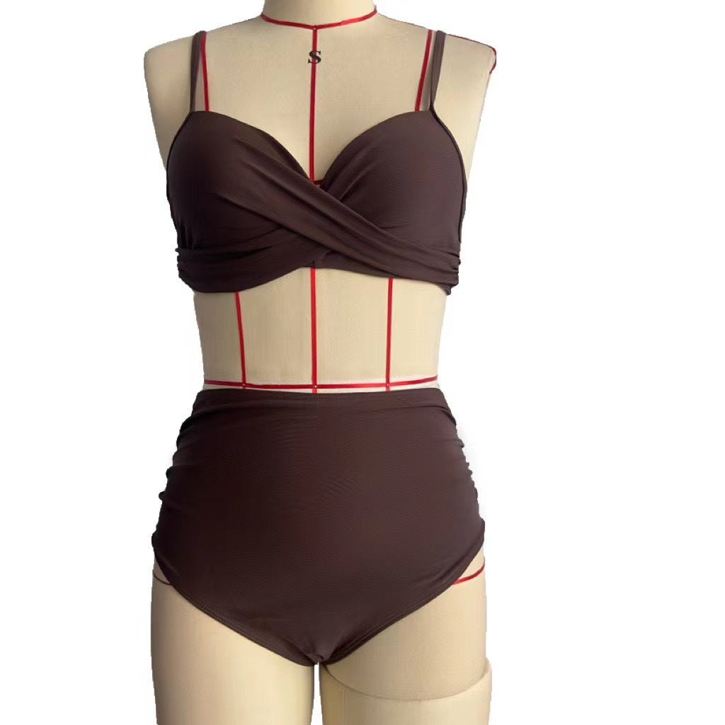 Ensemble de bikini taille haute pour femmes avec des volants raffinés Echo Archiv