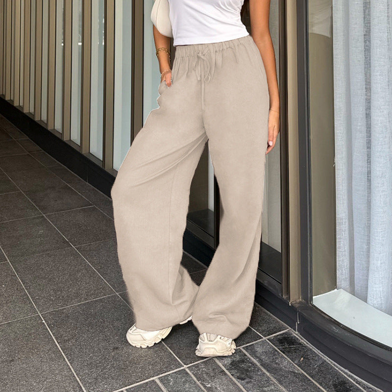 Pantalon de jogging large pour femmes avec taille haute, cordon de serrage et silhouette Palazzo Echo Archiv