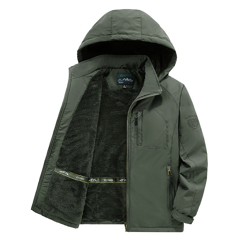 Veste thermique pour hommes, coupe-vent, avec doublure en fausse fourrure douce, capuche et poches zippées multifonctionnelles Echo Archiv