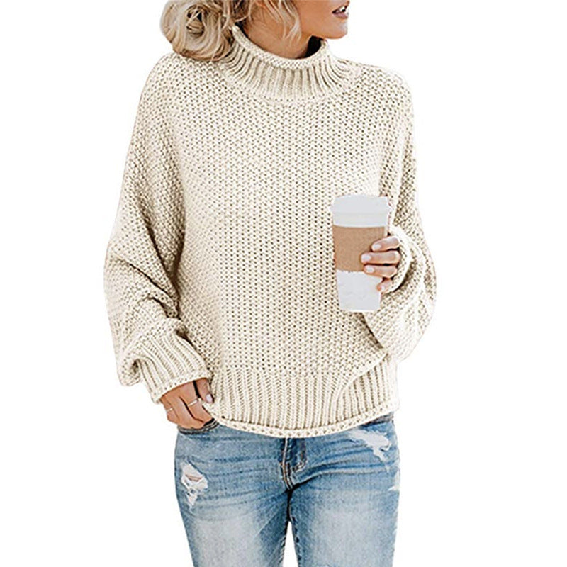 Pull à col roulé en grosse maille pour femmes avec coupe oversize et motif rayé bloc Echo Archiv