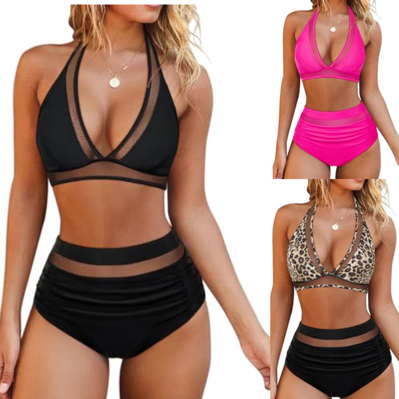 Bikini Femme Taille Haute avec Design Transparent Tendance R&B