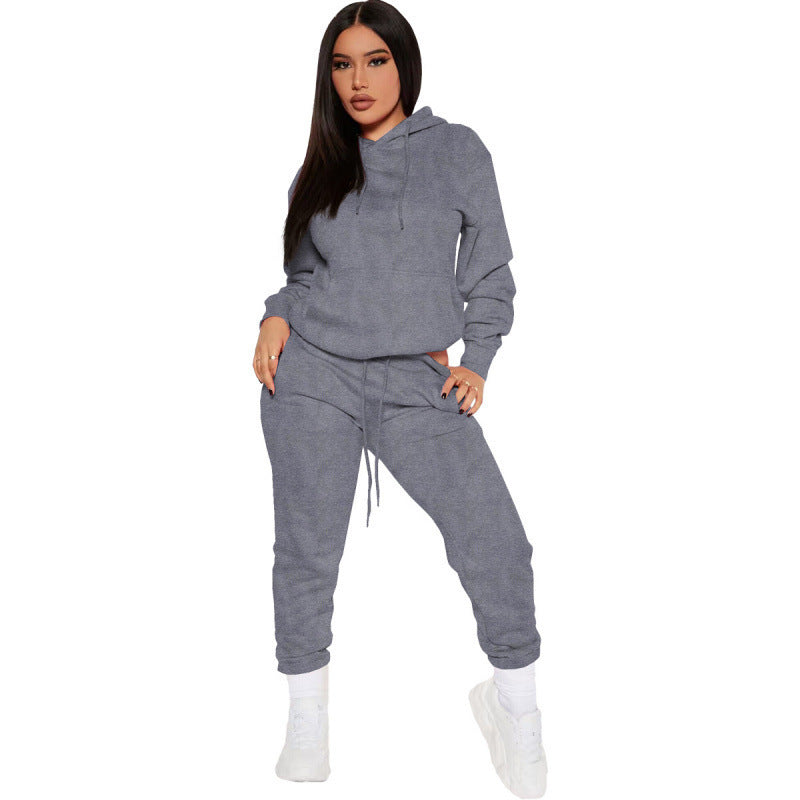 Ensemble de lounge pour femmes en deux parties avec sweat à capuche et pantalon de jogging taille haute en doux French Terry Echo Archiv