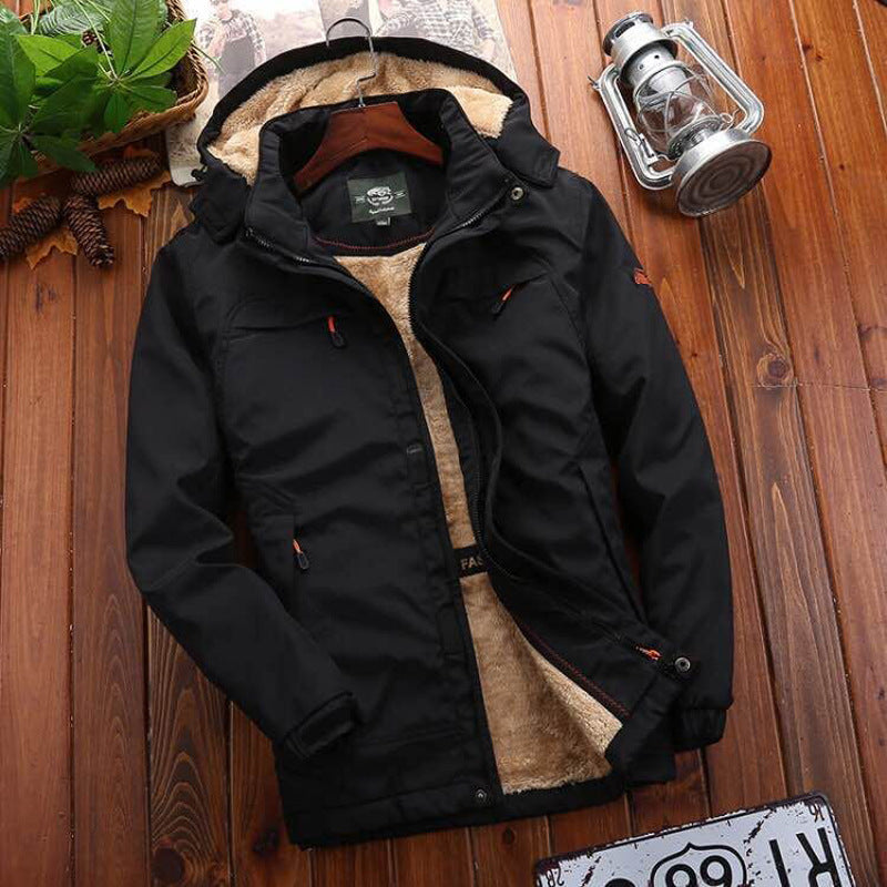 Veste parka-champ de style homme, coupe-vent et déperlant, avec capuche amovible et doublure en Sherpa Echo Archiv