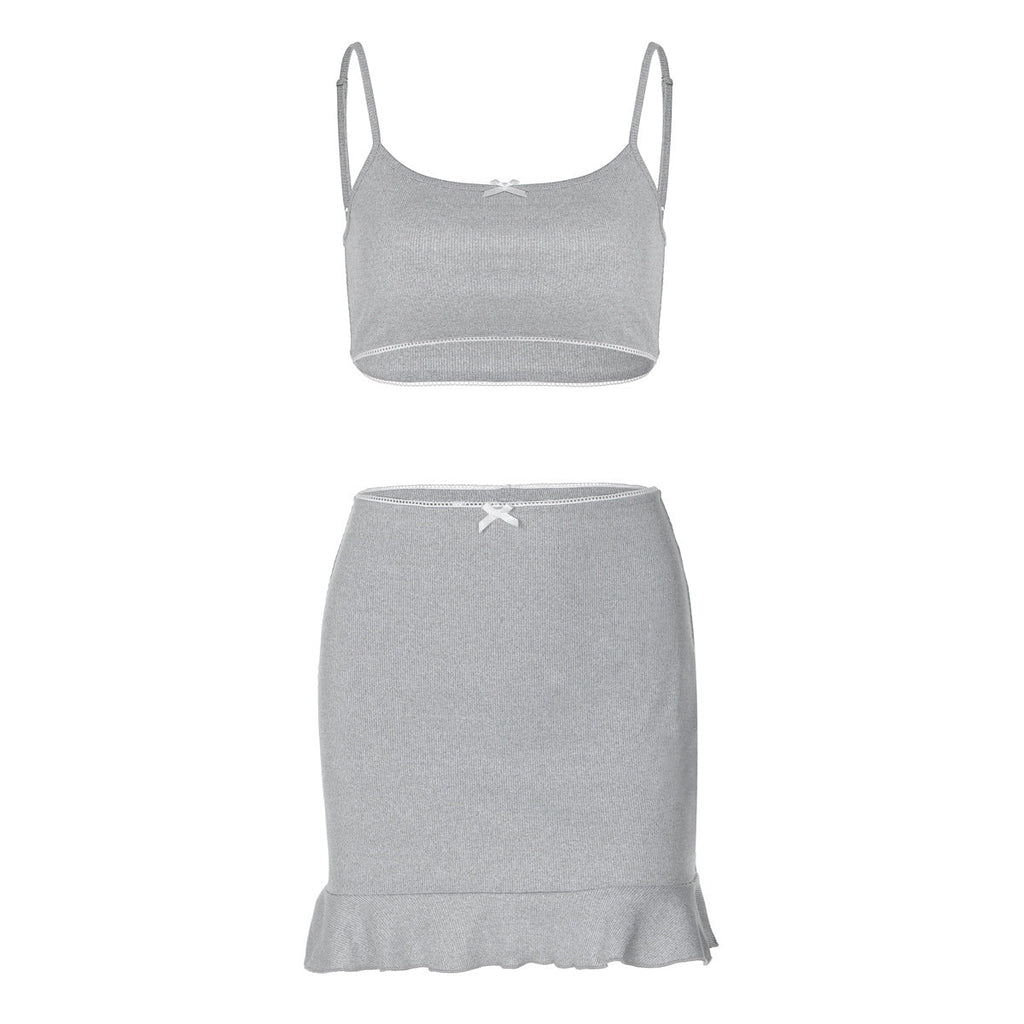 Ensemble Femme Deux Pièces avec Détails Volants R&B