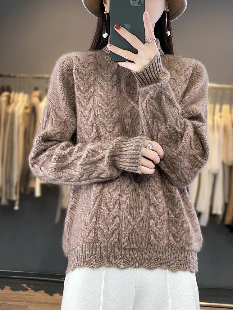 Pull oversized pour femmes avec col rond