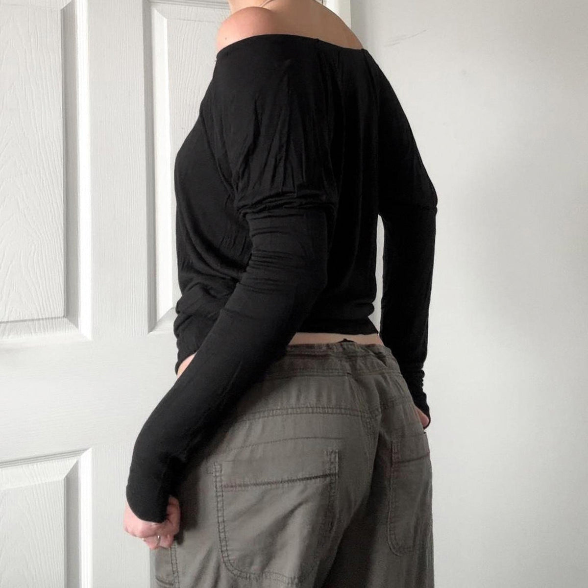 Chemisier à manches longues sans épaules pour femmes avec ceinture confort cintrée, épaules froncées et coupe ajustée Echo Archiv