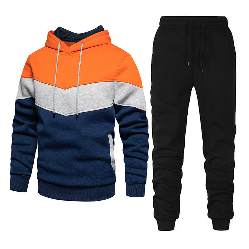 Ensemble athleisure pour hommes avec capuche en chevron, sweat à capuche en polaire et pantalon de jogging fuselé Echo Archiv