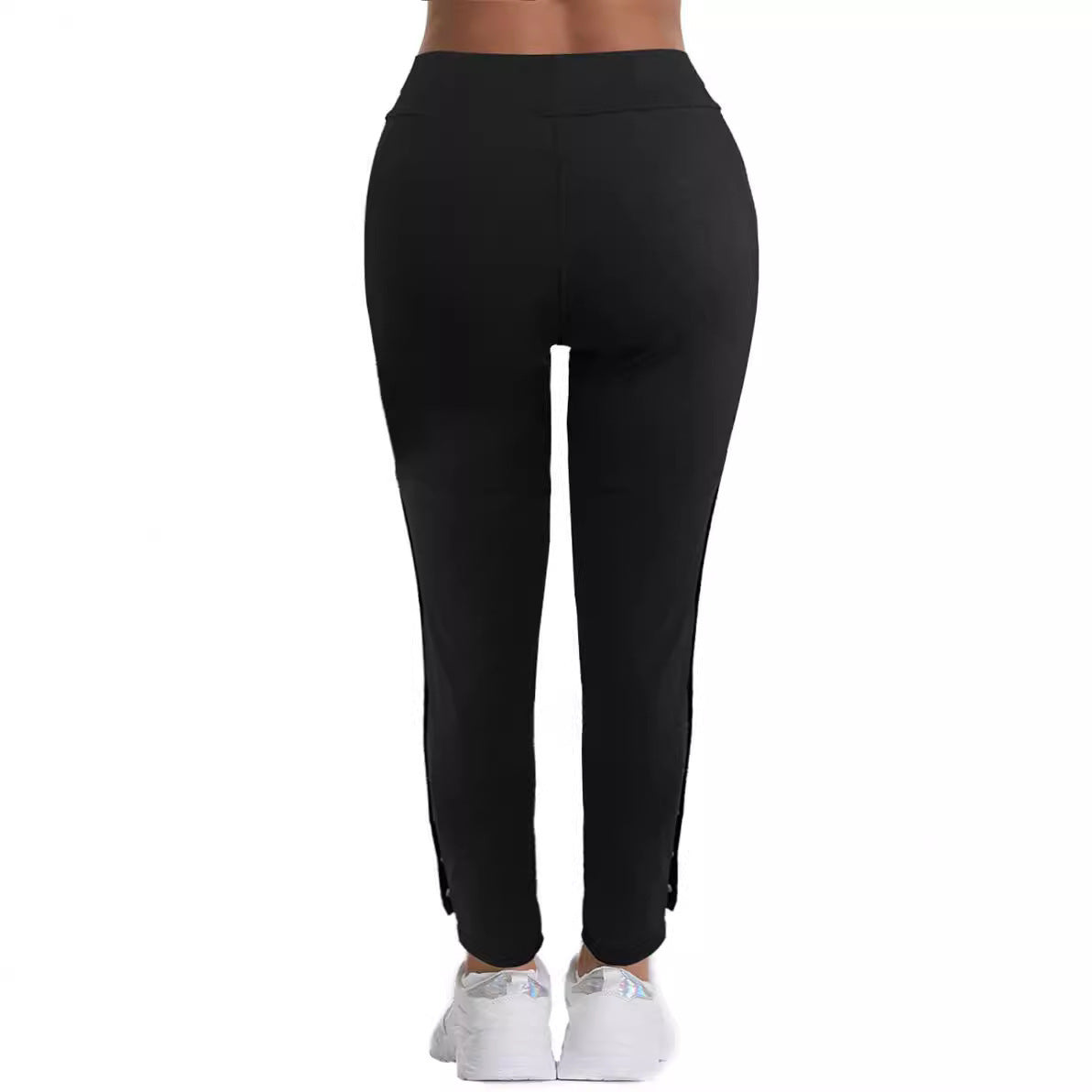 Leggings Cargo Taille Haute pour Femmes avec Détail de Bouton-pression et Jambes Fines Echoarchiv