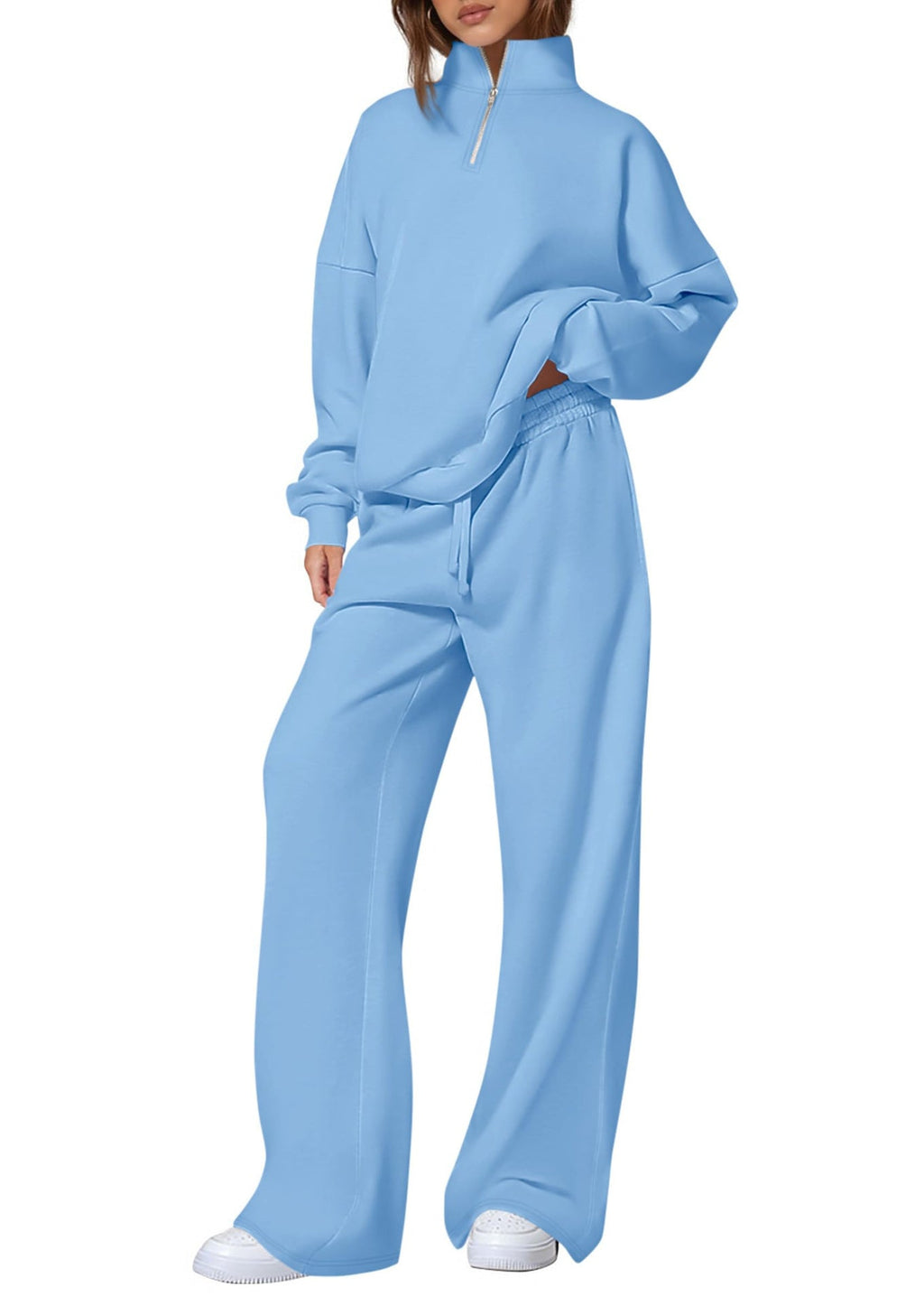 Ensemble de jogging oversized pour femmes avec col montant, demi-zip et jambes larges Echo Archiv