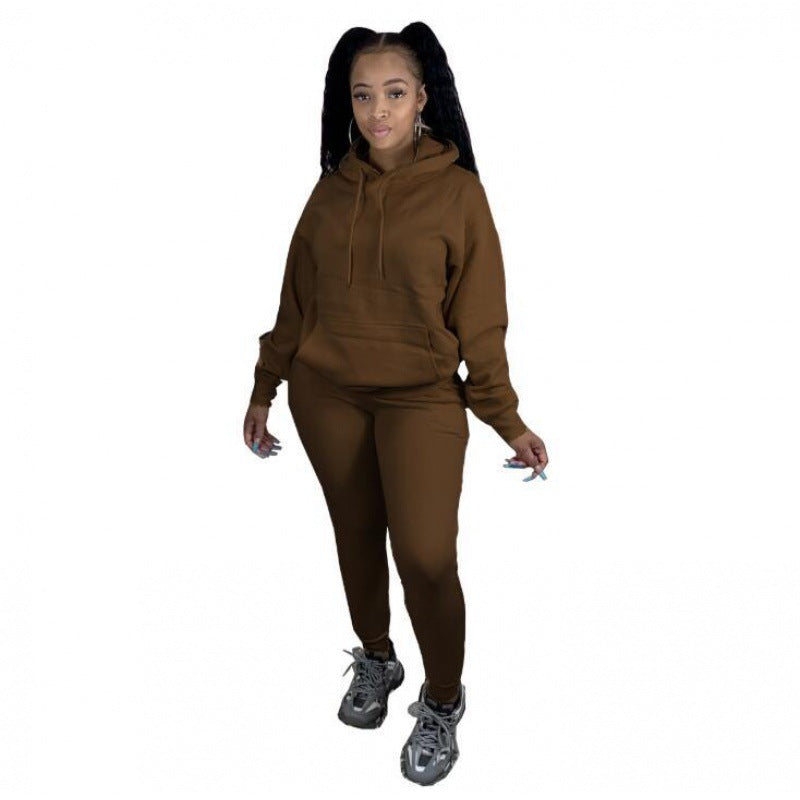 Ensemble de loisirs pour femmes en deux parties avec un sweat à capuche oversize et des leggings taille haute, coupe slim Echo Archive