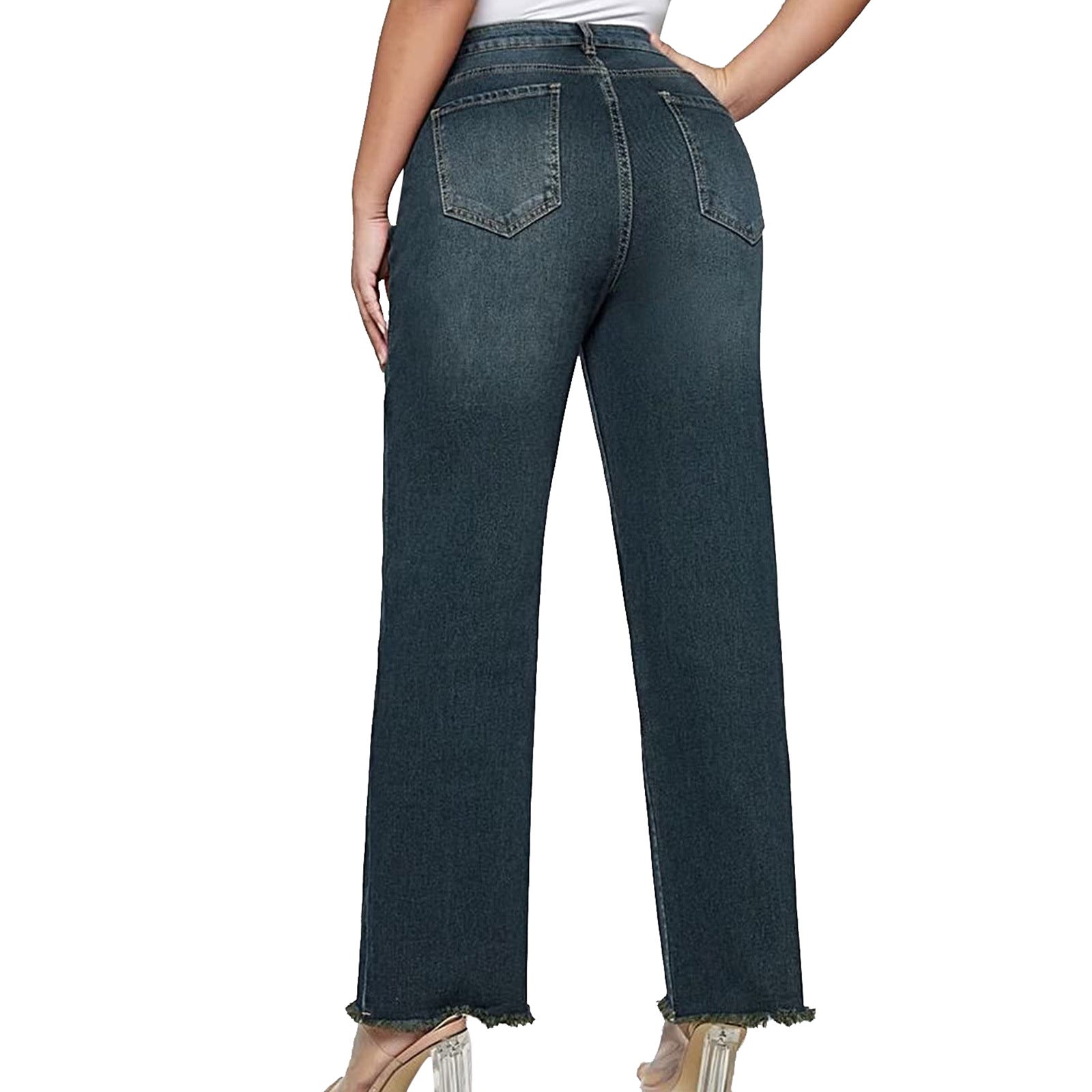 Jeans larges mi-mollet pour femmes avec taille haute et ourlet brut Echo Archiv