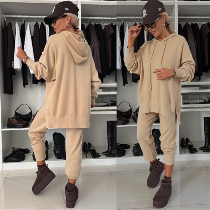 Ensemble lounge à capuche surdimensionné pour femmes et jogger tapered