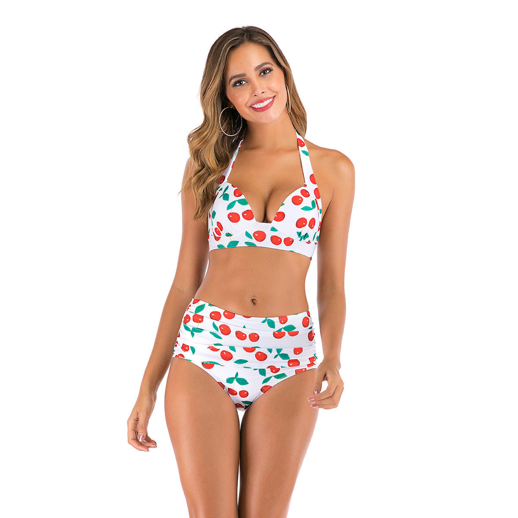 Bikini taille haute pour femmes avec décolleté plongeant et motif animal tendance Echo Archiv