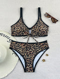 Bikini triangle pour femmes avec un motif léopard à la mode R&B