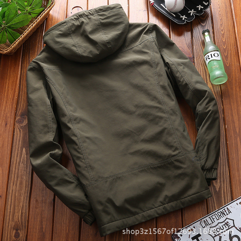 Veste parka-champ de style homme, coupe-vent et déperlant, avec capuche amovible et doublure en Sherpa Echo Archiv