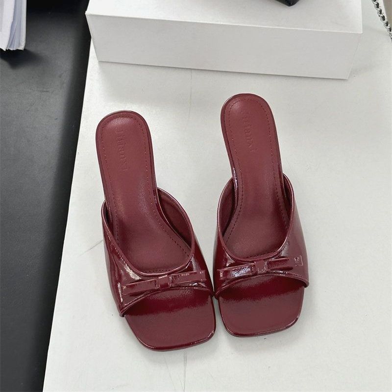 Mules élégantes pour femmes avec délicate décoration en nœud R&B