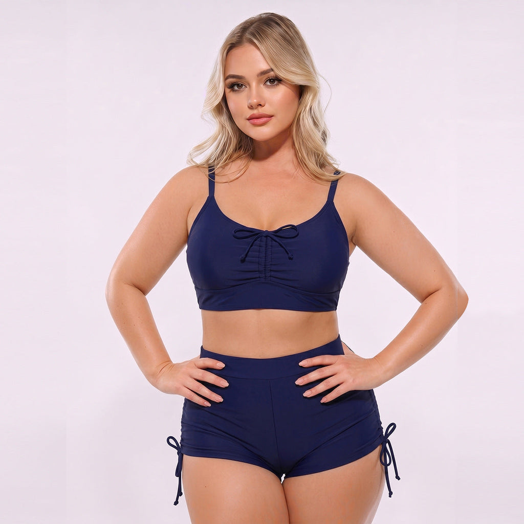 Ensemble de tankini pour femmes à taille haute avec bretelles réglables et fronces Echo Archiv