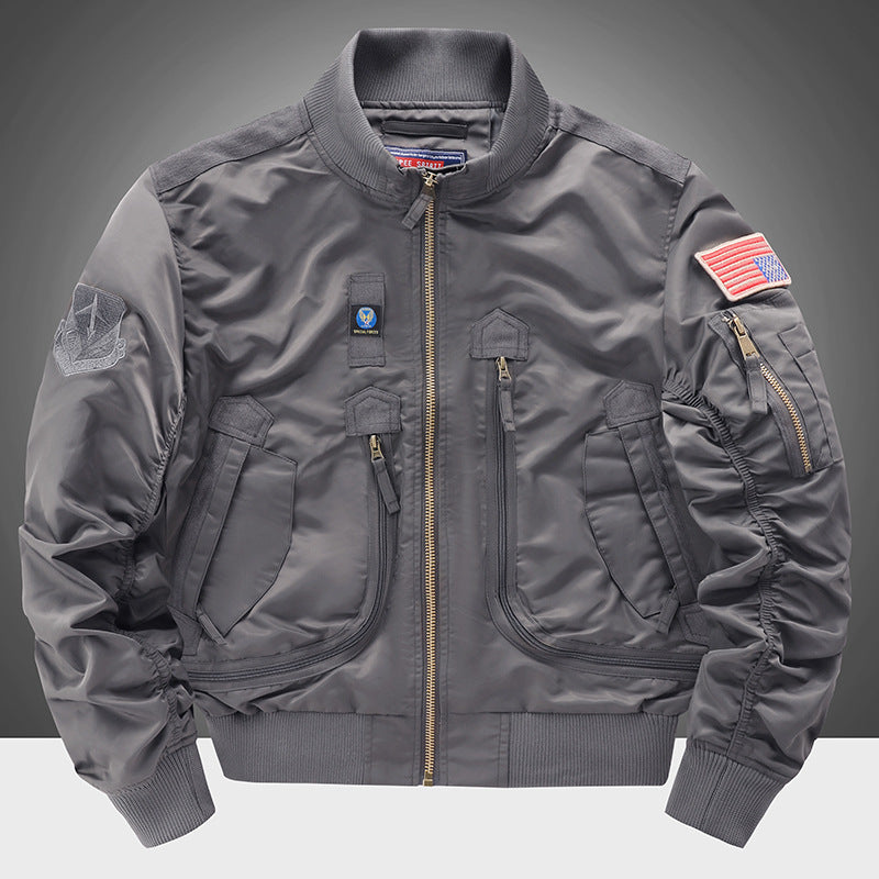 Veste bomber pilote pour hommes avec poche sur le bras, plusieurs poches zippées et bord-côte Echo Archiv