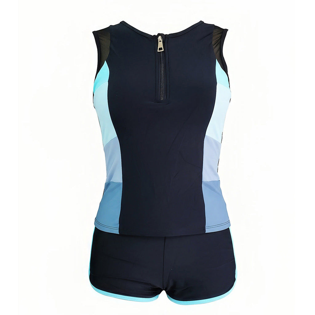 Maillot de bain fonctionnel pour femmes avec coupe courte et fermeture éclair R&B