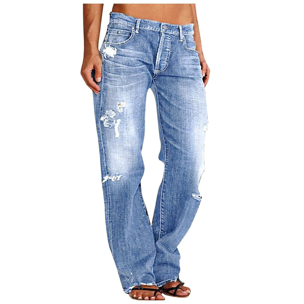 Jeans pour femmes taille haute déchirés Relaxed Fit avec ourlet effiloché Echo Archiv