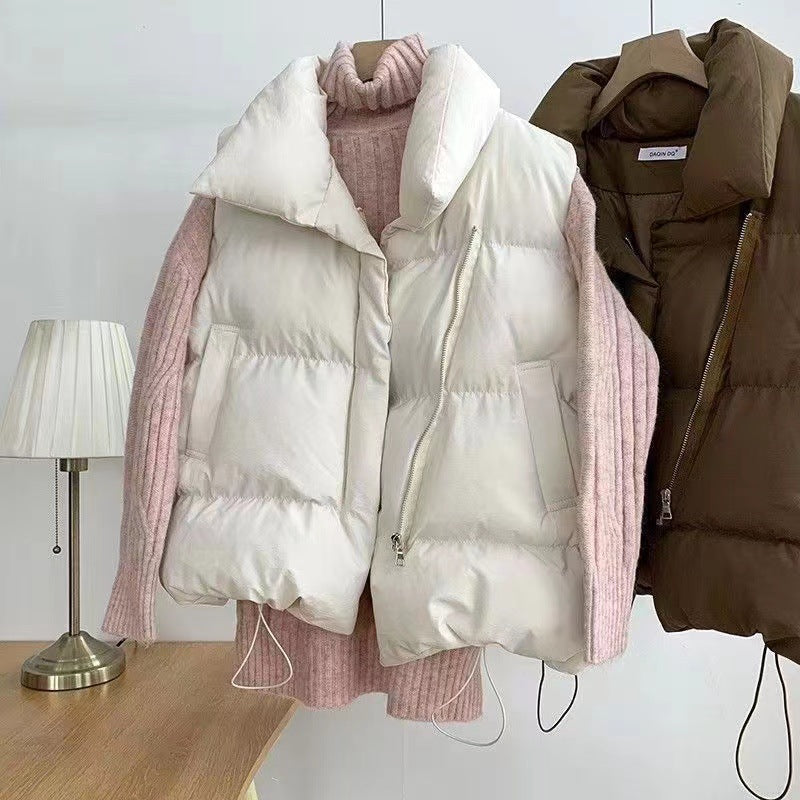Gilet matelassé pour femmes avec col châle volumineux, fermeture éclair à double sens cachée et cordon de serrage ajustable Echo Archiv