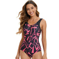 Maillot de bain une pièce sportif pour femmes avec fermeture éclair et design graphique Drune