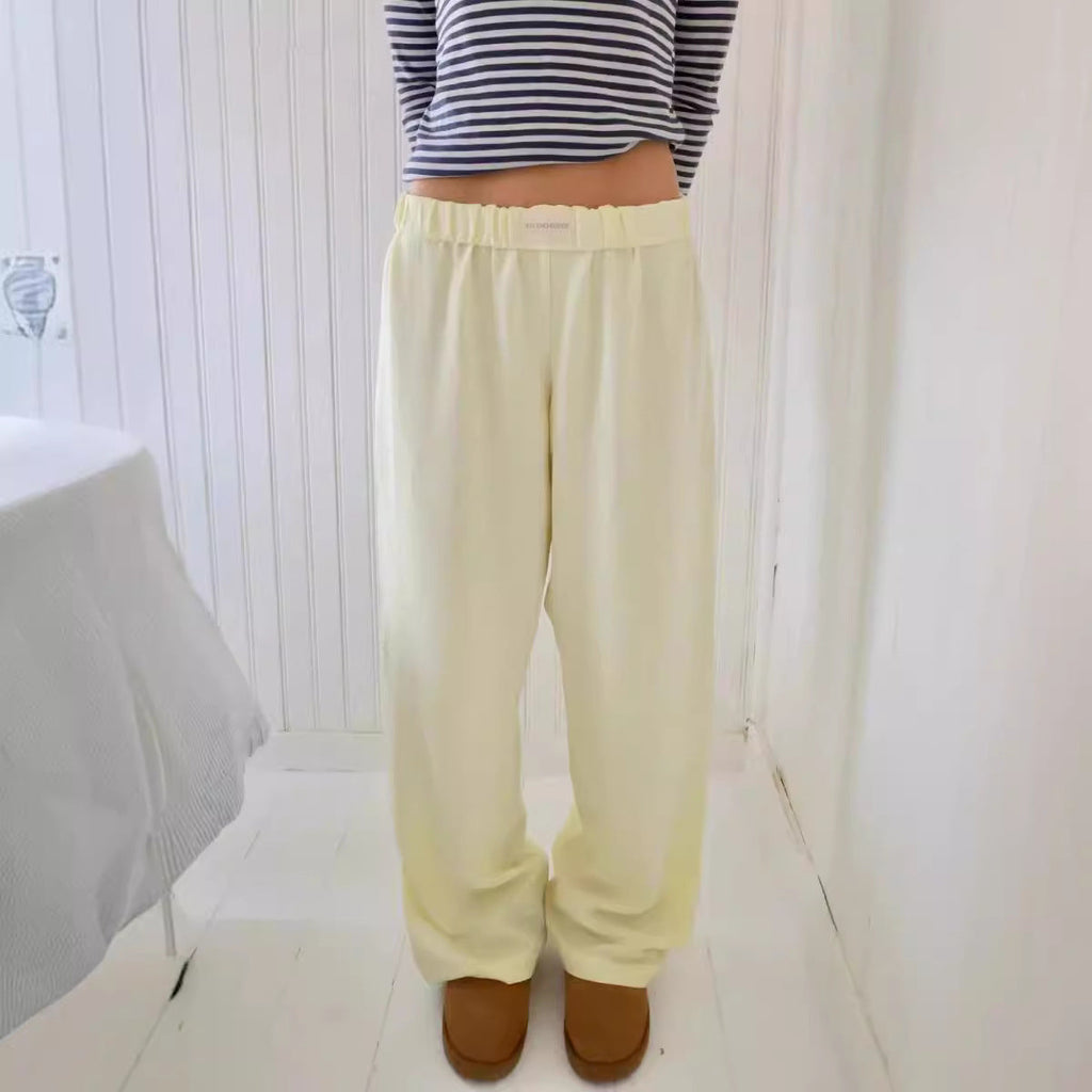 Pantalons de loisirs pour femmes, taille haute, longueur cheville, en mélange de coton doux avec taille élastique Echoarchiv