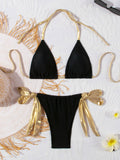 Bikini triangle pour femmes avec des détails en bande glamour R&B