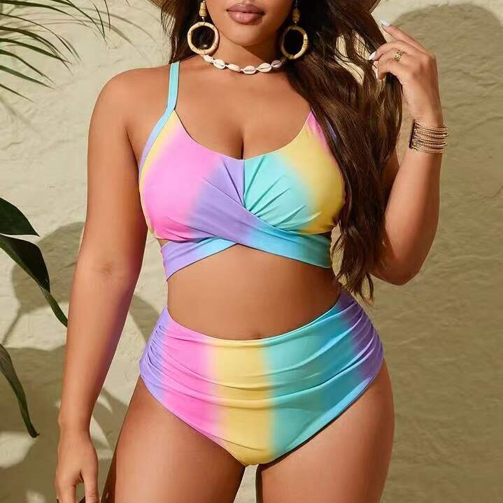 Ensemble de bikini taille haute pour femmes avec détail de nouage ludique Echo Archiv