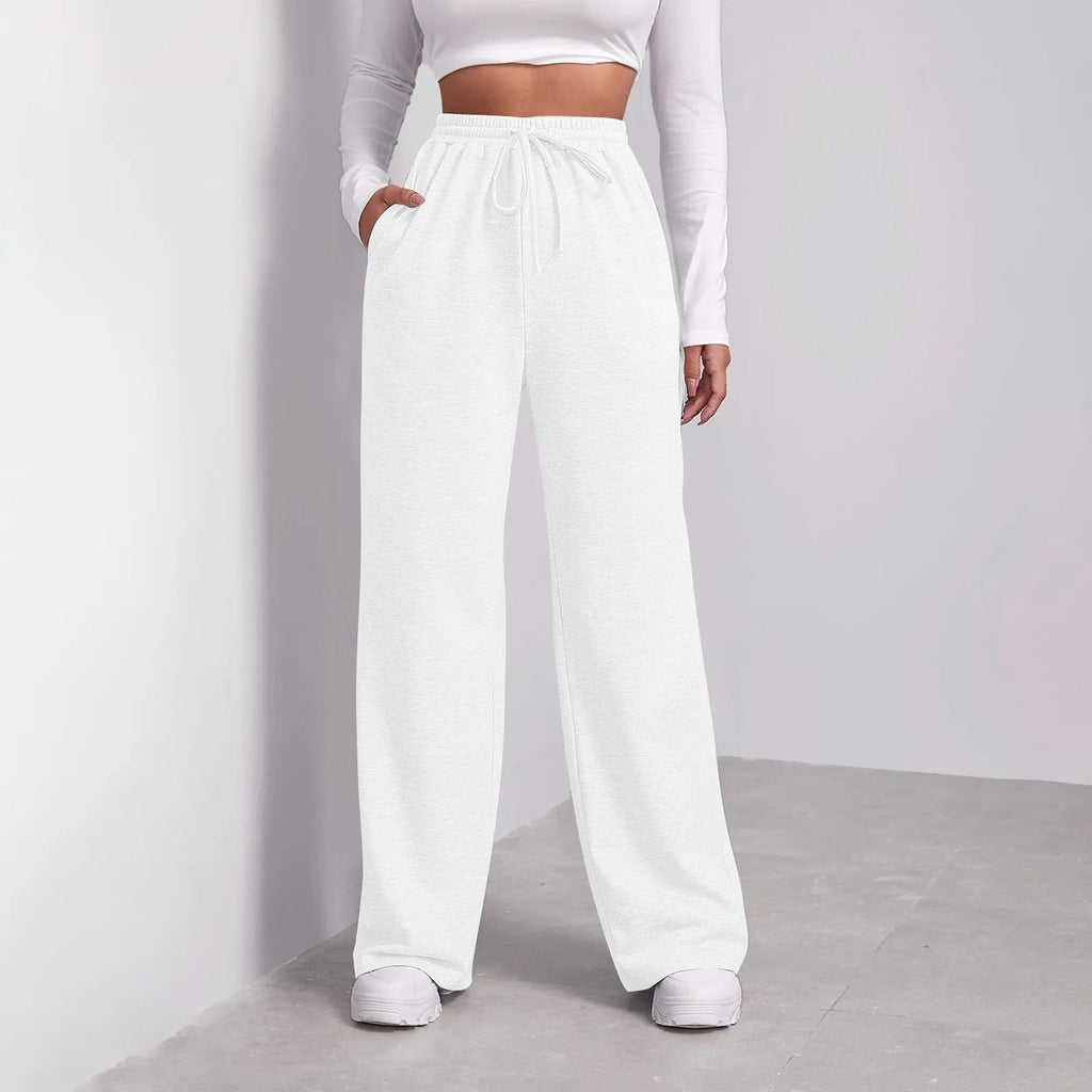 Pantalon Palazzo-Jogger taille haute pour femmes avec ceinture élastique, cordon de serrage et poches latérales Echo Archiv