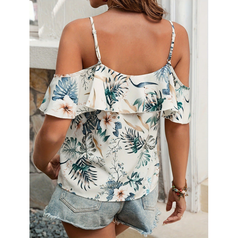 Blouse femme avec détails en volants et épaules dénudées Heidi-Mode