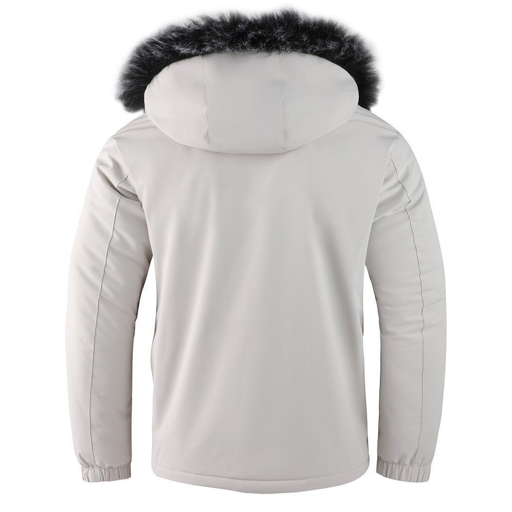Parka thermique urbain pour hommes avec capuche en fausse fourrure amovible, doublure matelassée et poches frontales multifonctionnelles Echo Archiv