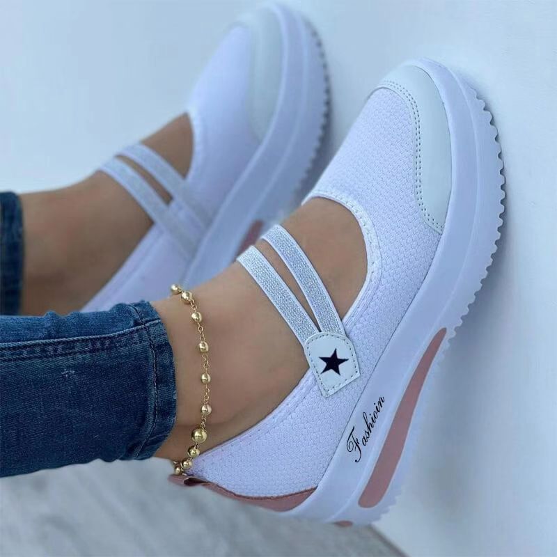 Baskets Slip-On Sportives pour Femmes avec Tige Respirante et Bandes Élastiques R&B