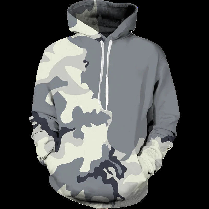 Sweat à capuche décontracté pour femmes avec design camouflage Echoarchiv
