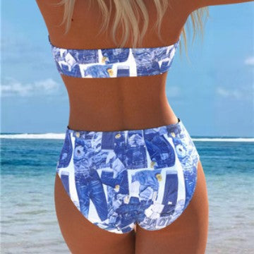 Ensemble de bikini pour femmes avec haut bandeau élégant et shorts taille haute R&B