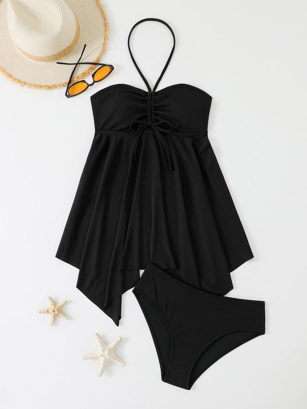 Tankini pour femmes avec un haut décontracté et une jupe à la mode R&B