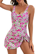 Maillot de bain sportif pour femmes avec design floral et nœud latéral R&B