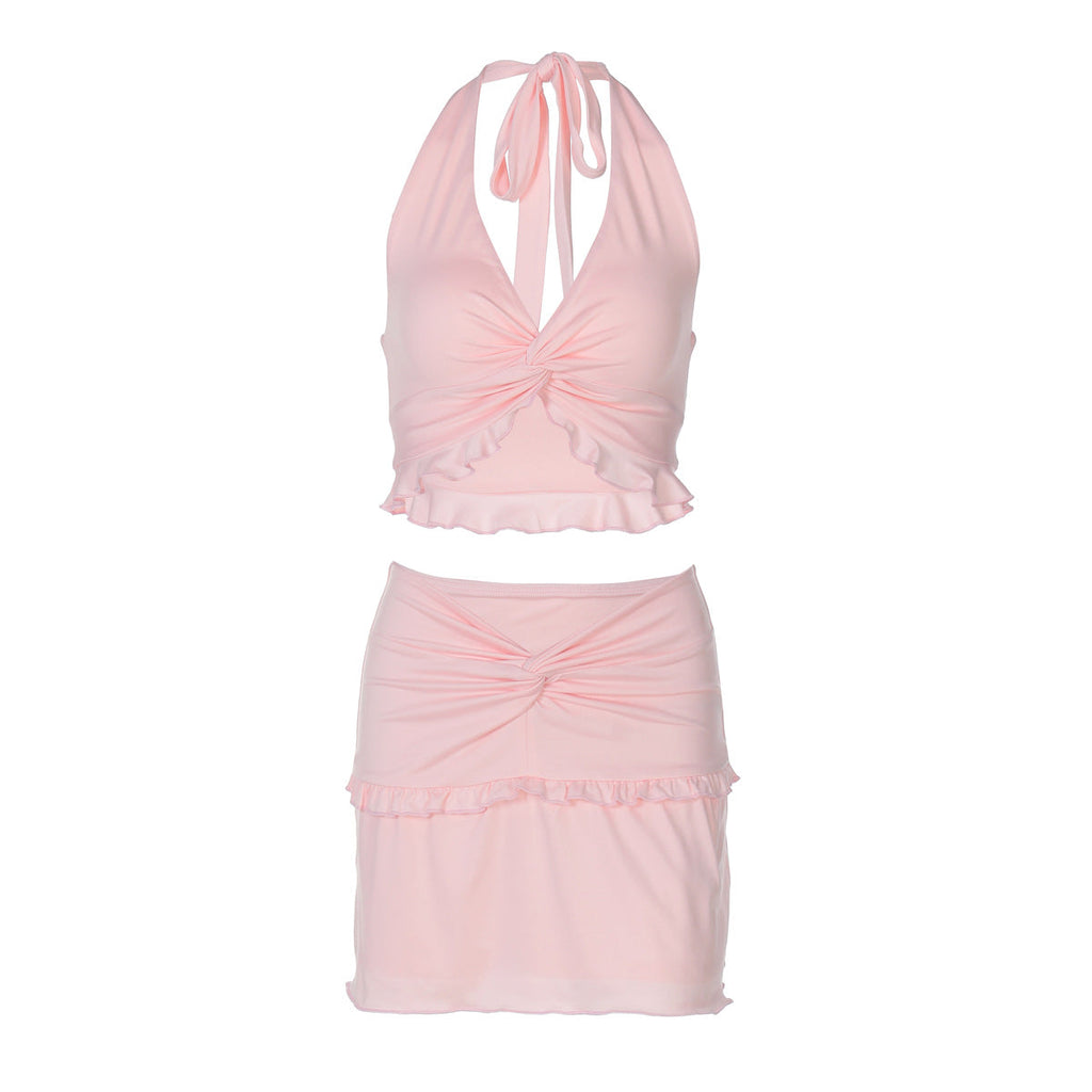 Ensemble Top Court et Mini-Jupe Femme R&B