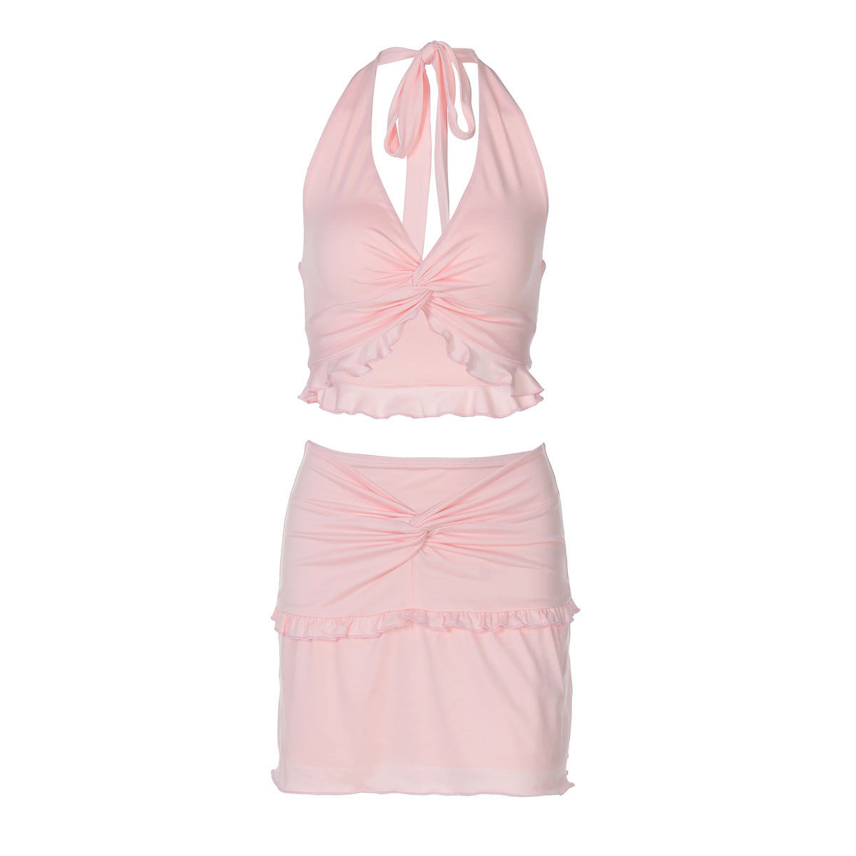 Ensemble Top Court et Mini-Jupe Femme R&B